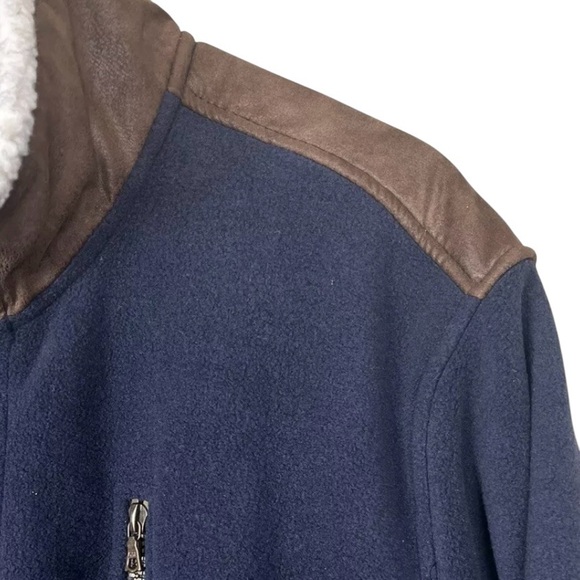 Orvis Stowe Sherpa Faux Leather Fleece Jacket L - Picture 5 of 10